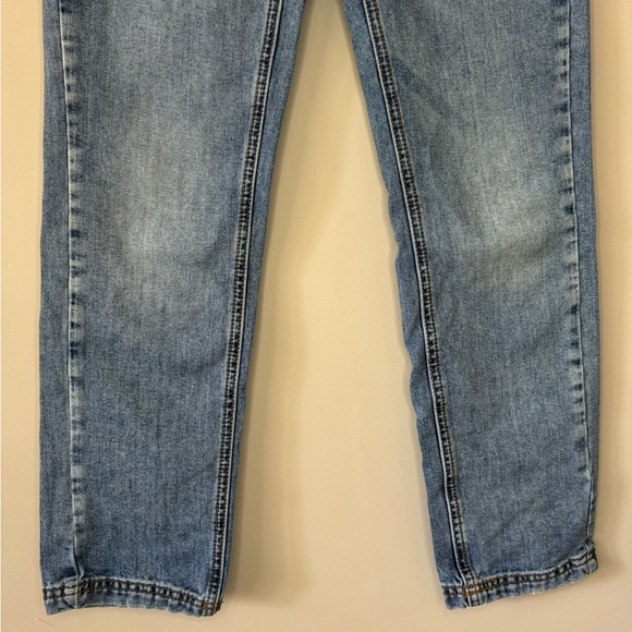 Free People low rise straight leg distressed hem button detail jeans size 25 - Picture 4 of 12